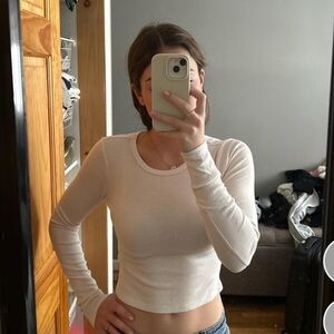 Women's garage Cream Long Sleeve Top